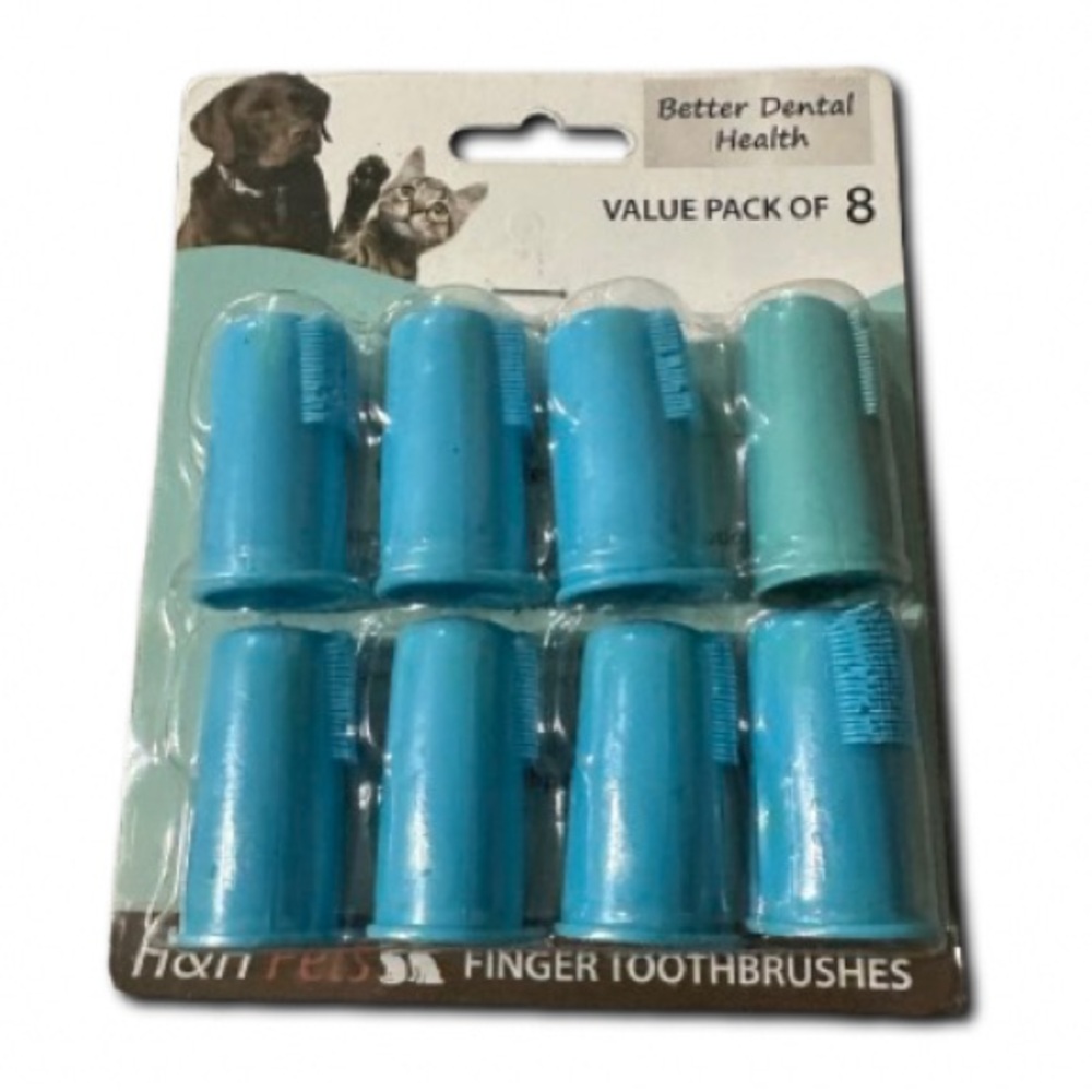 FREE TO BUNDLE - H&H Pets Finger Dog & Cat Toothbrush, 8 count